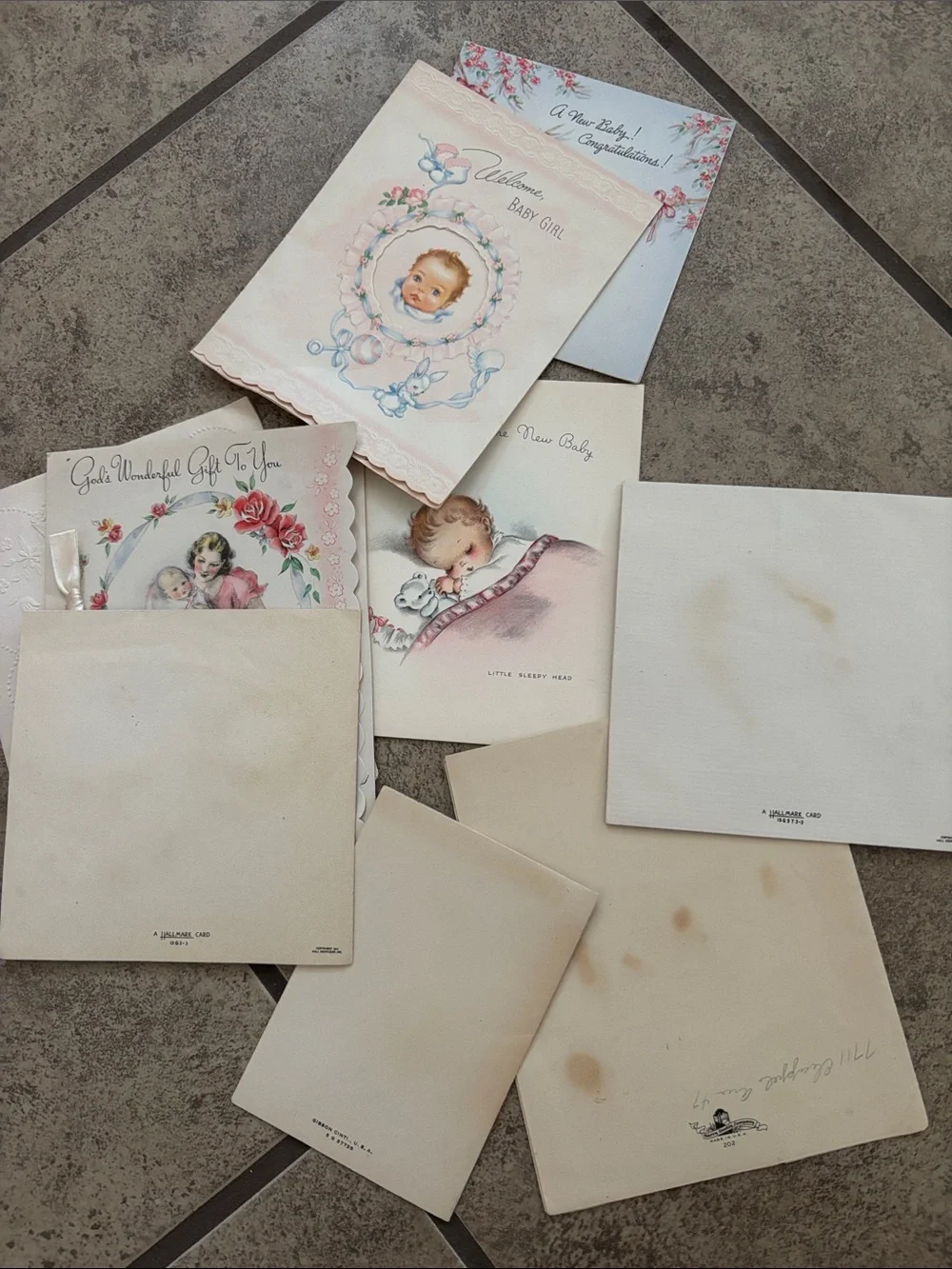 Vintage Baby Girl Cards